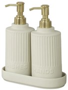 WENKO 54651100 - Dozownik mydła HEIDI 19x21 cm kremowy/złoty/biały