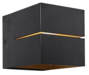Zestaw 4 lamp ściennych czarnych ze złotem 9,7 cm - Transfer Groove Nowoczesny Oswietlenie wewnetrzne