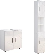 Zestaw mebli łazienkowych biały wysoki połysk 30x30x192 irma