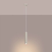 Lampa wisząca minimalistyczny Gloow, aluminium - 1 źródło światła 3000K - L.8 x H.118 cm - beżowy