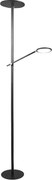 Regina - Czarna lampa stojąca LED z metalu wys. 180 cm Fabas Luce - 2 lampy o mocy 36 W i 12 W ze zintegrowaną diodą LED 3000 K