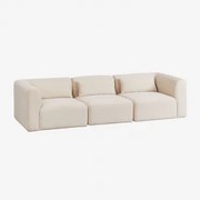 3-częściowa Modułowa Sofa Fogler Sztruksu Beżowy Len - Sklum