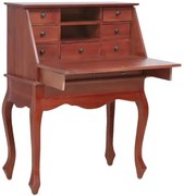 Ciemnobrązowy sekretarzyk, biurko retro z drewna A7-P69