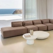 Sofa Narożna Modułowa Fogler 4-częściowa Z Lewą Leżanką Sztruksu Camel - Sklum