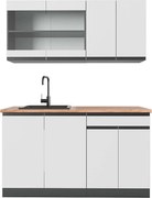 Pojedyncza kuchnia biały/antracyt 140x60x81.6 r-line