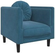 Fotel niebieski z poduszkami na czarnych nóżkach Z8-G61