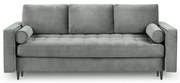 Jasnoszara aksamitna rozkładana sofa Milo Casa Santo