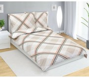 Bellatex Pościel satynowa Krata beżowy, 140 x 200cm, 70 x 90 cm, 140 x 200 cm, 70 x 90 cm