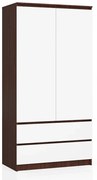 Szafa ubraniowa dwudrzwiowa z szufladami wenge + biały B5-Z33