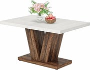 Stół jadalny 120 cm dla 4 osób, biały stół kuchenny z solidną podstawą