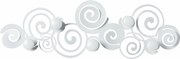 Wieszak ścienny Orfeo biały z żelaza, 6 haczyków, elegancki design oszczędzający miejsce, made in Italy