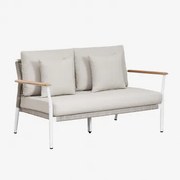 2-osobowa Sofa Ogrodowa Z Drewna Tekowego I Aluminium Salbury Biała - Sklum