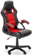 Fotel Gamingowy Tapicerowany Czarny Młodzieżowy + Czerwony A0-H88