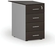 Kontenerek biurowy z szufladami dostawny PRIMO GRAY, 4 szuflady, szary/wenge