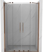 Mexen Velar Duo drzwi prysznicowe rozsuwane 140 cm, transparent, różowe złoto - 871-140-000-02-60