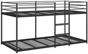 Czarne łóżko piętrowe 90 x 200 cm S7-D50