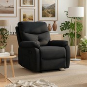 Fotel Masujący Rozkładany z Podnóżkiem INTER 2 Czarny Nowoczesny