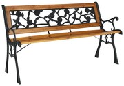 Ławka ogrodowa Faiza, czarna, 126 x 52 x 73 cm