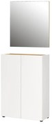 Biały zestaw do przedpokoju w dekorze dębu 74x200x33 cm Alviano – Germania