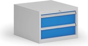 Kontener warsztatowy do zawieszenia G8, 2x szuflada, 560 x 600 x 383 mm, niebieski