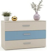 Komoda z szufladami do pokoju chłopca kaszmir + niebieski F2-H13