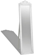 Wolnostojące lustro ze zdobioną białą ramą G6-H13
