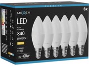 Mexen Nova 6x żarówka LED E14, C37, 8W, Ciepła - 3000K, 840 lm - L102-E14-0830-01x06