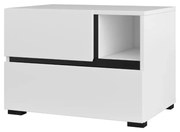 Szafka nocna CROSS S-2S biała/czarna HELVETIA