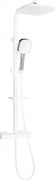Mexen CQ33 zestaw prysznicowy natynkowy z deszczownicą i baterią termostatyczną, biały/chrom - 772503395-21