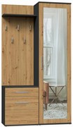 Garderoba Do Przedpokoju Antracyt + Dąb Artisan W7-F18