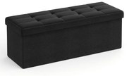 Stołek ze schowkiem OTTOMAN 110x38 cm, czarny