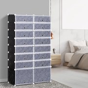 Homcom regał na buty garderoba DIY 16 kostek organizacja przestrzeni czarno-biała 95x37x160cm | Aosom PL