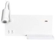 LED Kinkiet SHELF 1xLED/4W+1xLED/5W+1xLED/2W/230V + port USB biały