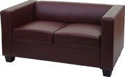 Sofa 2-osobowa Lille,  imitacja skóry, czerwono-brązowy