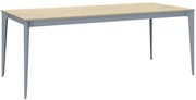 Stół konferencyjny do biura PRIMO ACTION, 200x90 cm, szaro-srebrna podstawa, dąb naturalny