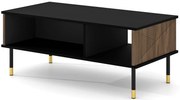 Dwupoziomowa ława kawowa czarny + dąb catania F2-B39