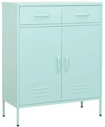 Miętowa stalowa szafka z 2 szufladami C7-Z11