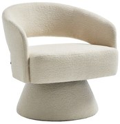 Fotel obrotowy z beżowej aksamitnej tkaniny  FEDOTE