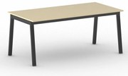 Stół konferencyjny do biura PRIMO BASIC, 180x90 cm, czarna podstawa, brzoza