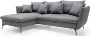 Grafitowa kanapa narożna z funkcją spania C8-D59