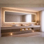 Lustro prostokątne z podświetleniem TAVA Horizon LED XXL | Różne rozmiary | Różne kolory : Kolor tafli szkła - Srebrny, Rozmiar - 201x60