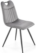 Szare tapicerowane krzesło metalowe E0-E52