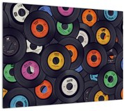 Obraz - Muzyczne płyty gramofonowe (70x50 cm)