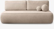 Sofa z Funkcją Spania ARVETO Beżowa Szenil Nowoczesna