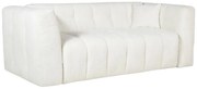 Kanapa 4-osobowa rozkładana typu express z beżowej bukli - Miejsce do spania 160 cm - Materac 13 cm - DILOME