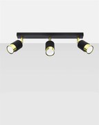 Listwa oświetleniowa NERO 3 czarna/złoty SOLLUX  LIGHTING