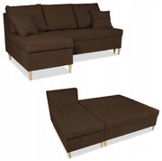 Narożnik Wigo rozkładany z funkcją spania Family Meble welur brązowy