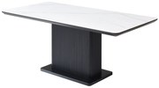Stół do jadalni dla 6 osób z ceramiki i MDF - Efekt białego marmuru i Czarny - LAOMINIA