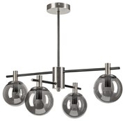 Żyrandol na drążku LILOU 4xE14/5W/230V matowy chrom/dymny