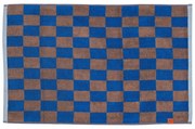 Niebiesko-brązowy dywanik łazienkowy z bio bawełny 50x80 cm Retro – Mette Ditmer Denmark